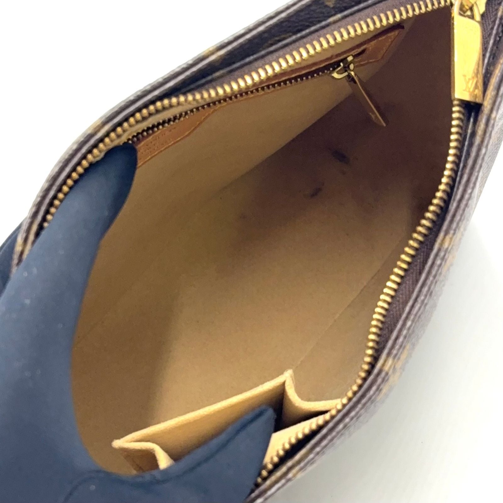Louis Vuitton Looping MM Monogram Leather Brown Handbag Gold — view 3