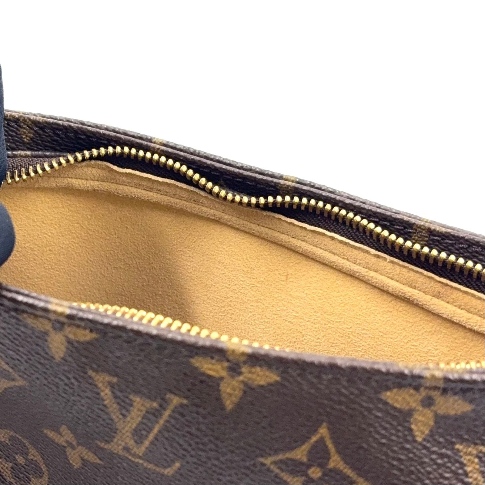 Louis Vuitton Looping MM Monogram Leather Brown Handbag Gold — view 9