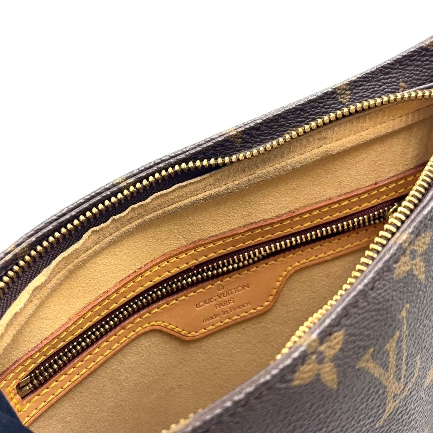 Louis Vuitton Looping MM Monogram Leather Brown Handbag Gold — view 8