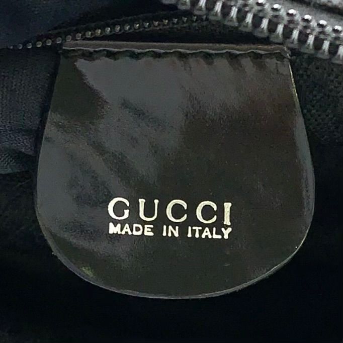 Gucci Bamboo 2-Way Shoulder Nylon Black Handbag Silver — view 4