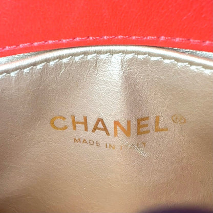 Chanel CC Lambskin Orange Shoulder Bag Gold — view 4