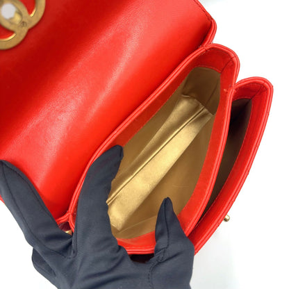Chanel CC Lambskin Orange Shoulder Bag Gold — view 3