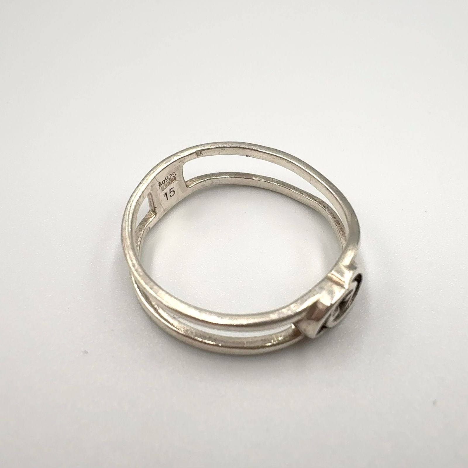 Gucci Interlocking Open Band Silver Ring — view 8