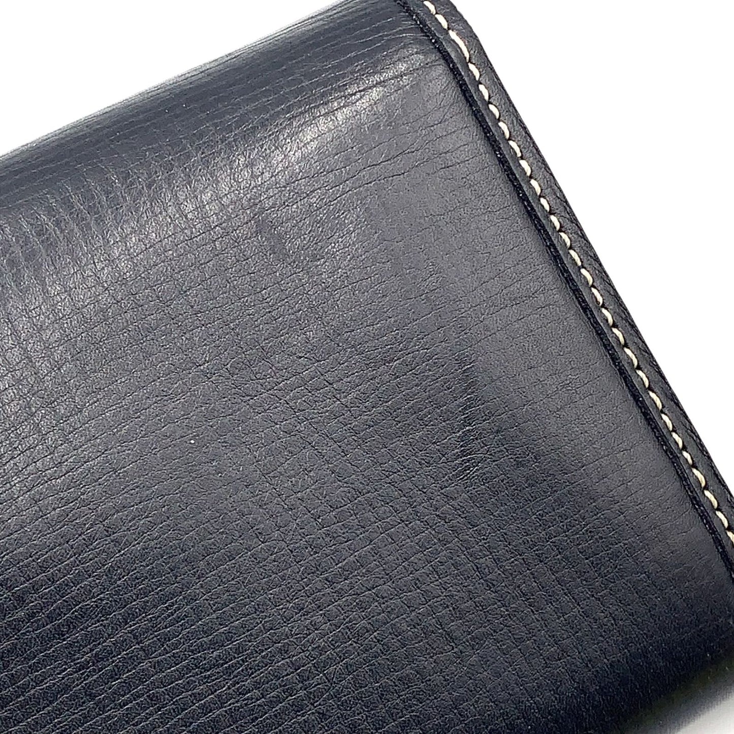 Louis Vuitton Portefeuille Sarah Cuir Utah Initials Leather Navy Wallet Gold — view 9