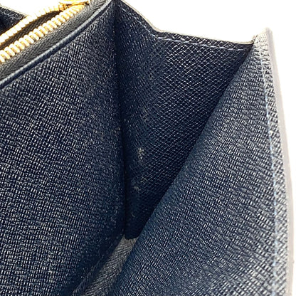 Louis Vuitton Portefeuille Sarah Cuir Utah Initials Leather Navy Wallet Gold — view 7