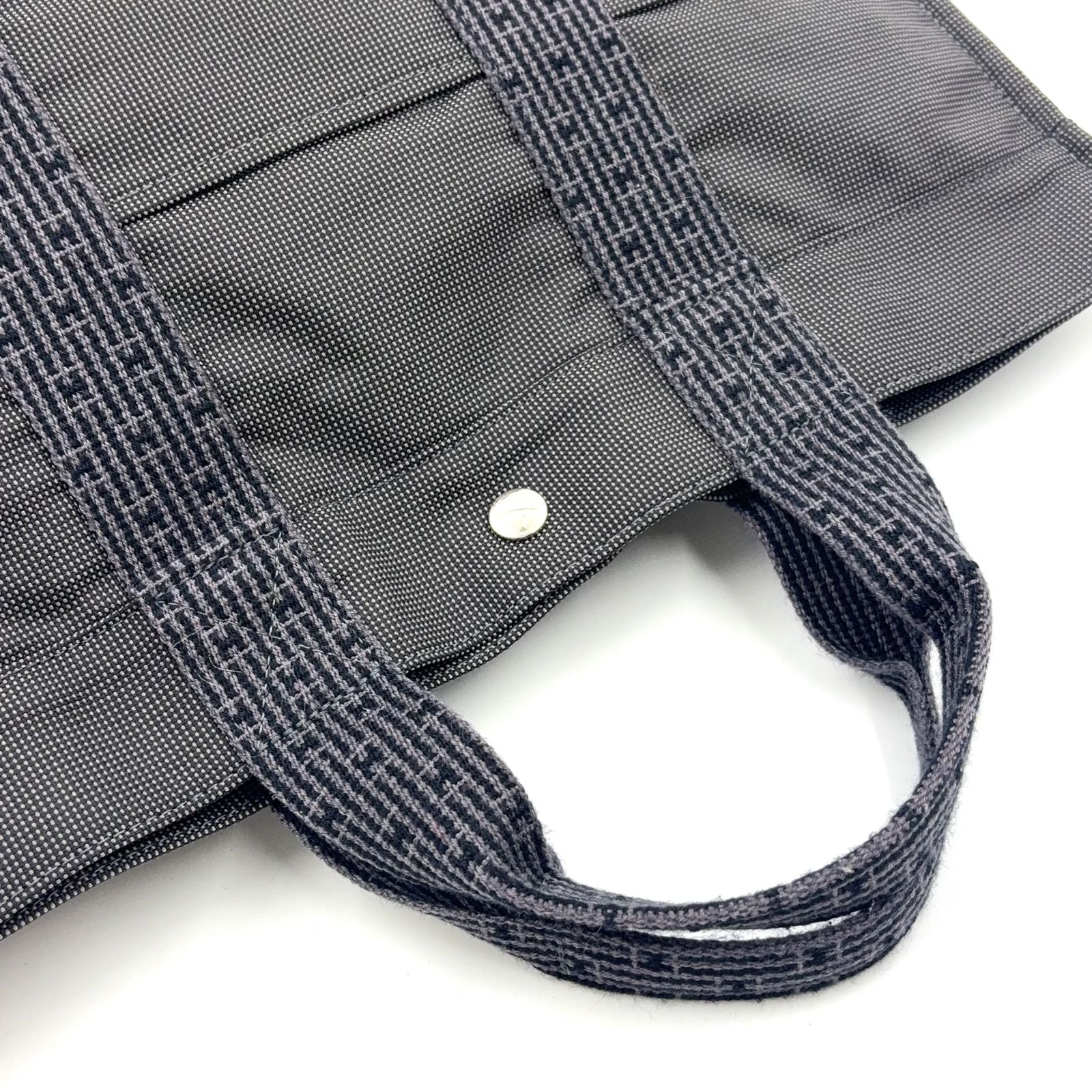 Hermes Her Line Tote MM Canvas Black Silver — view 8