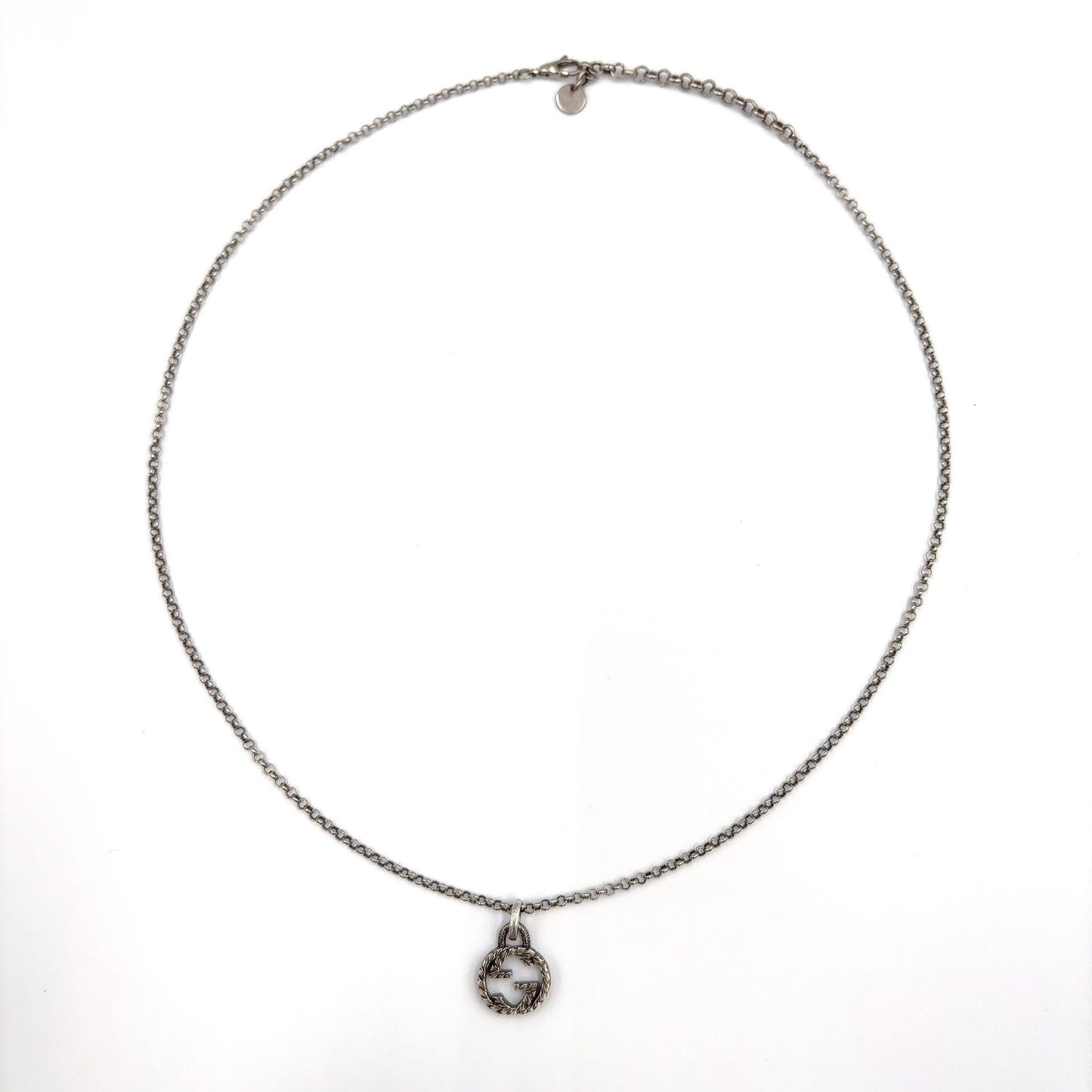 Gucci Interlocking Arabesque Silver Necklace — view 3