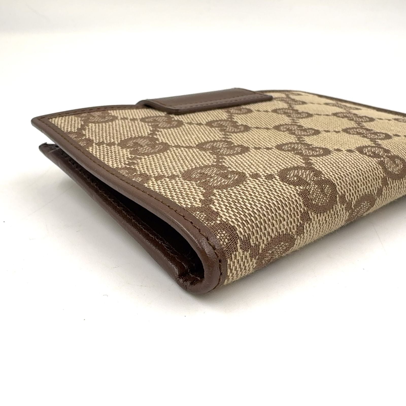 Gucci GG Canvas Leather Brown Notebook Cover Silver Agenda — view 5