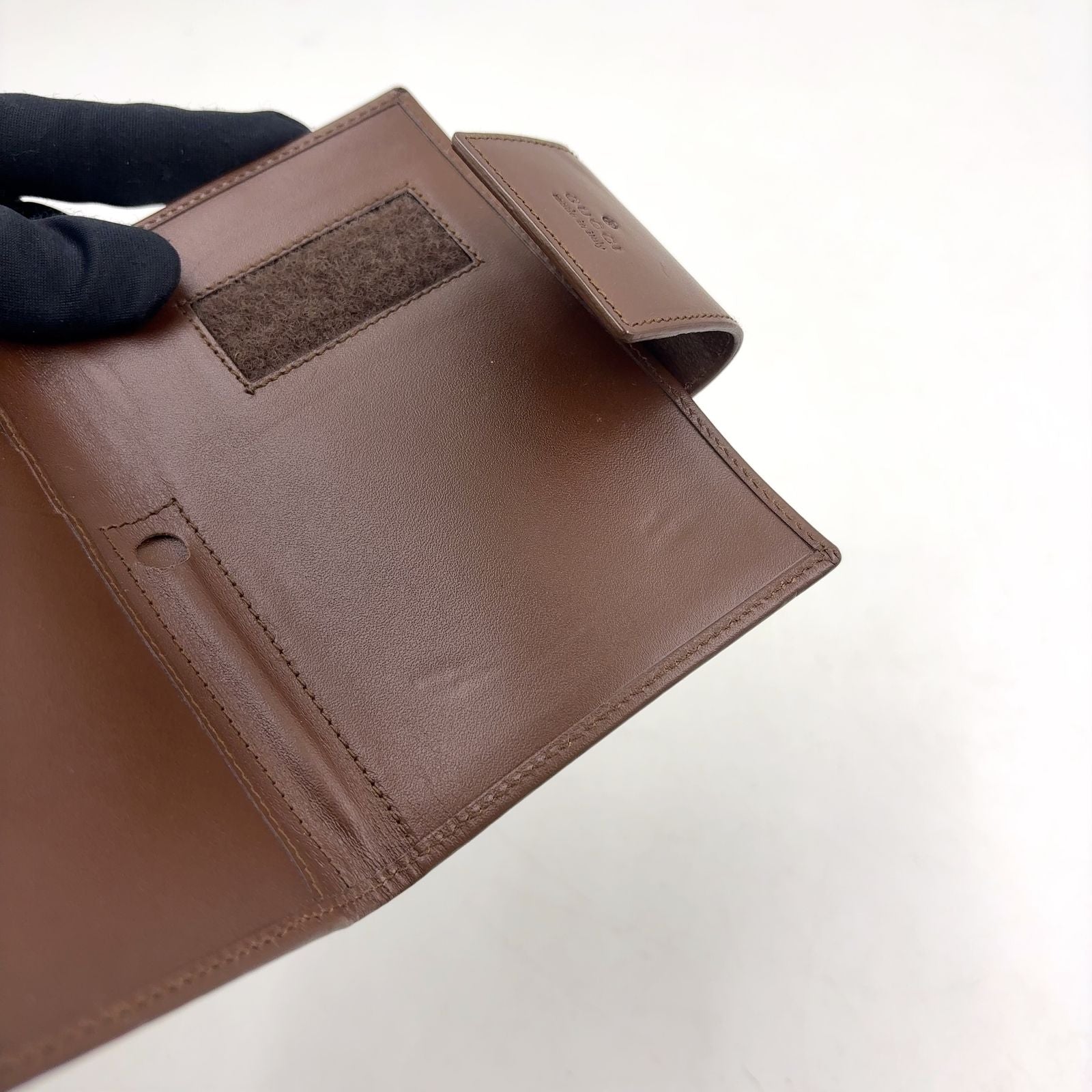 Gucci GG Canvas Leather Brown Notebook Cover Silver Agenda — view 9