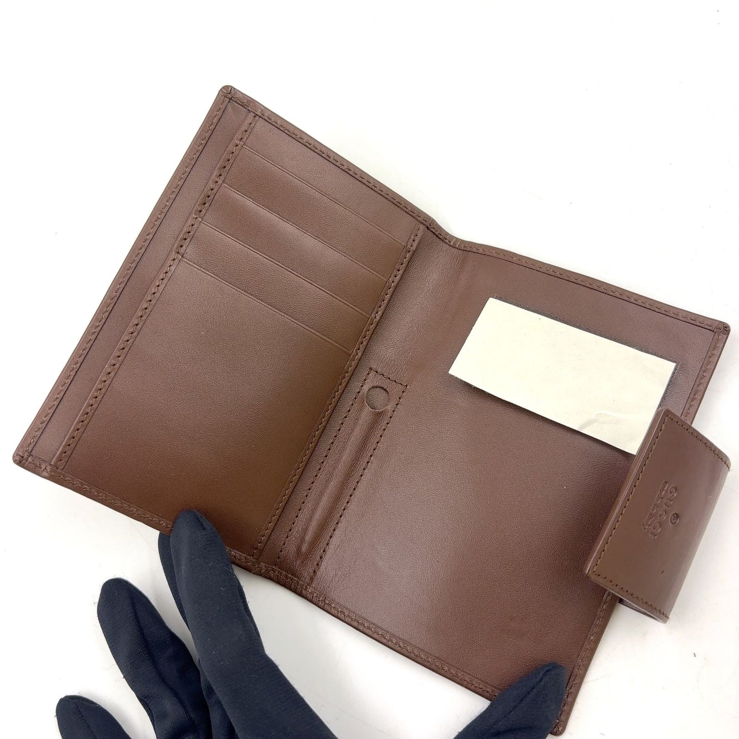 Gucci GG Canvas Leather Brown Notebook Cover Silver Agenda — view 3