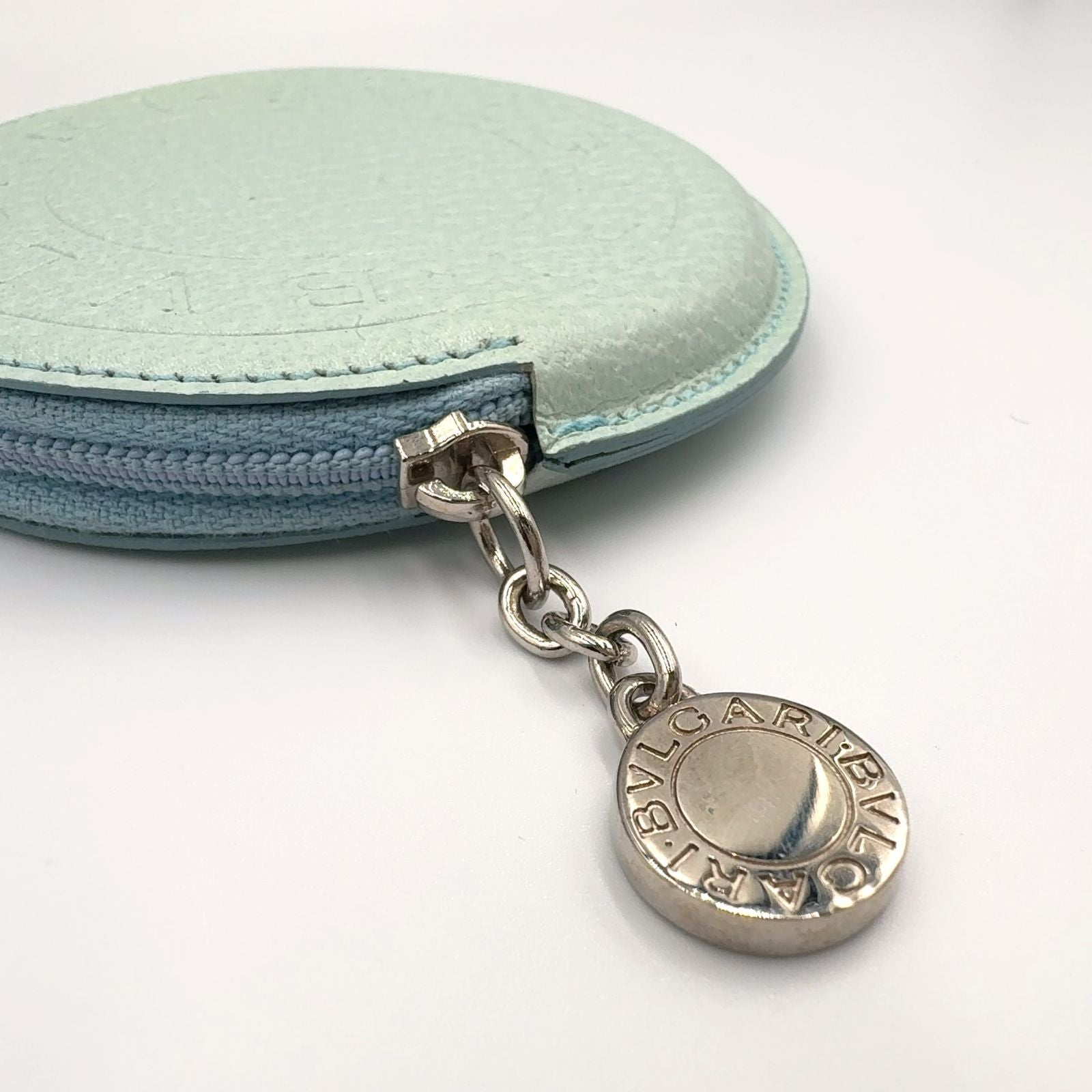Bvlgari B-zero One Leather Light Blue Coin Case Silver — view 8