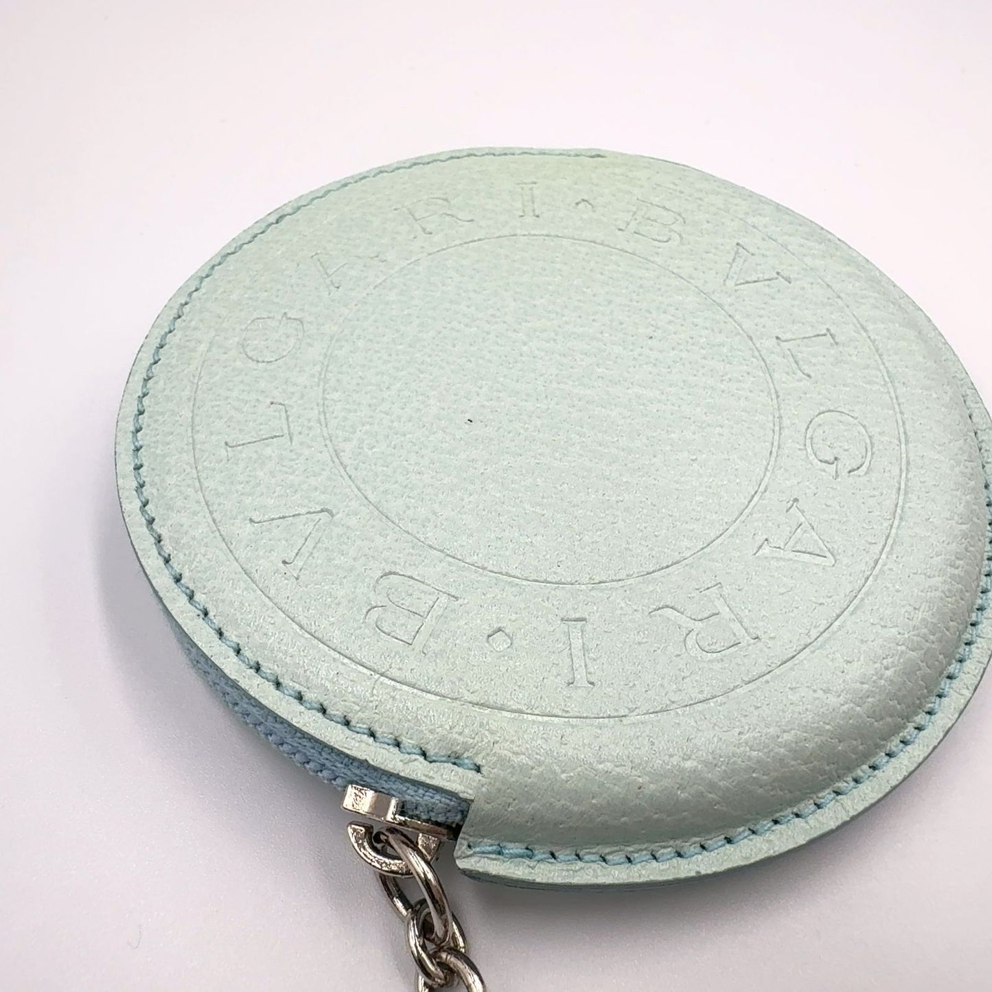 Bvlgari B-zero One Leather Light Blue Coin Case Silver — view 7