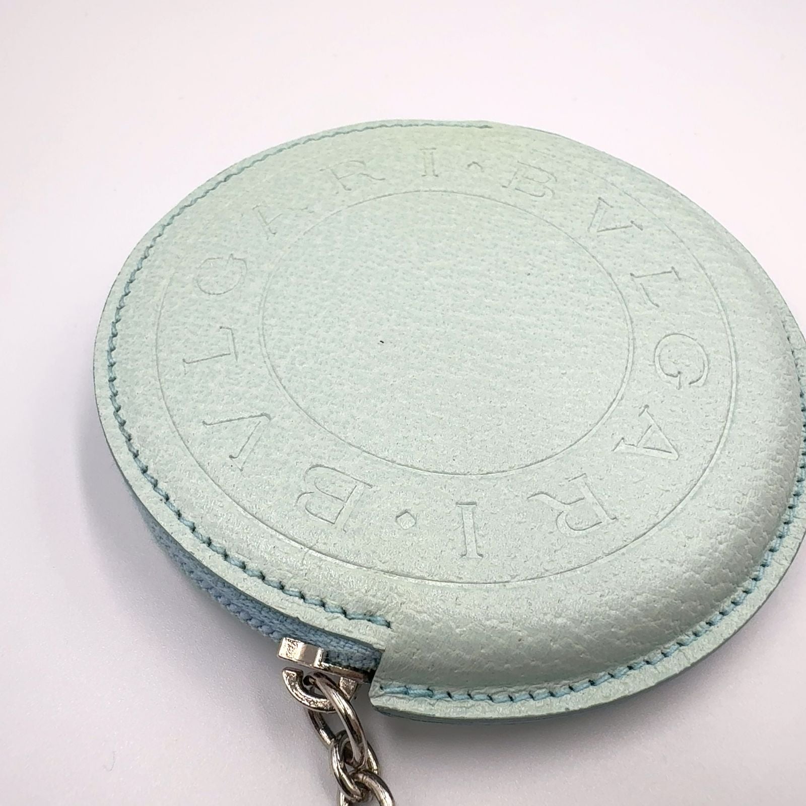 Bvlgari B-zero One Leather Light Blue Coin Case Silver — view 7