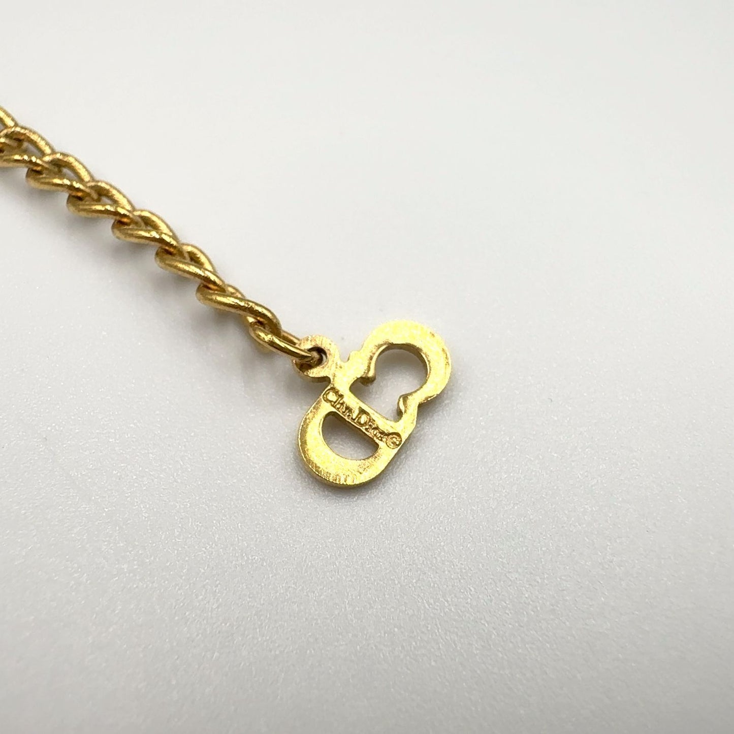 Dior CD Logo Round Gold Plated Necklace — view 4