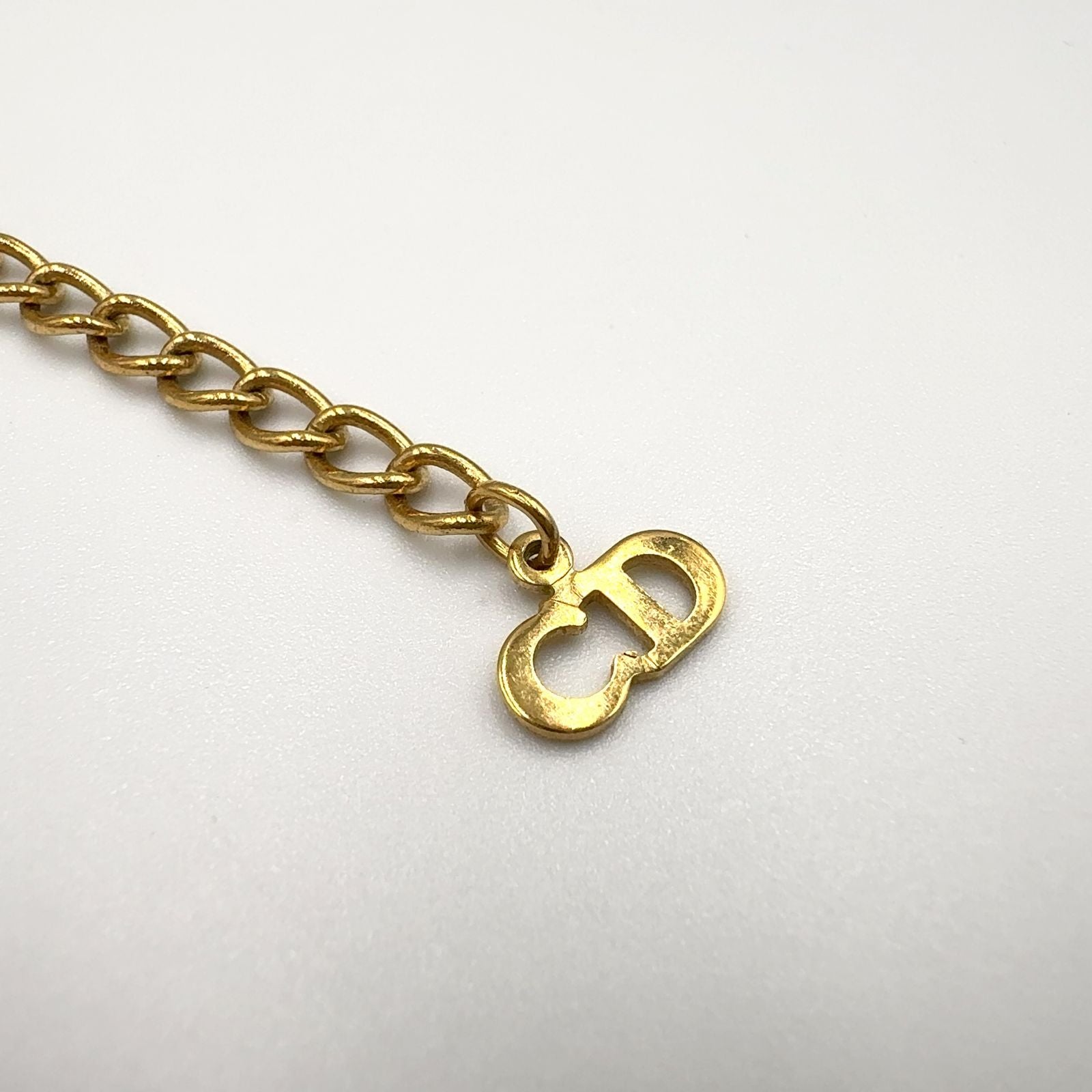 Dior CD Logo Round Gold Plated Necklace — view 5
