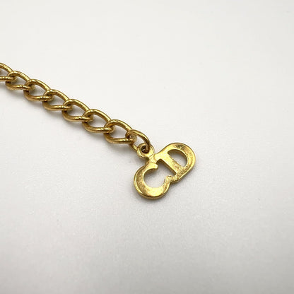 Dior CD Logo Round Gold Plated Necklace — view 5