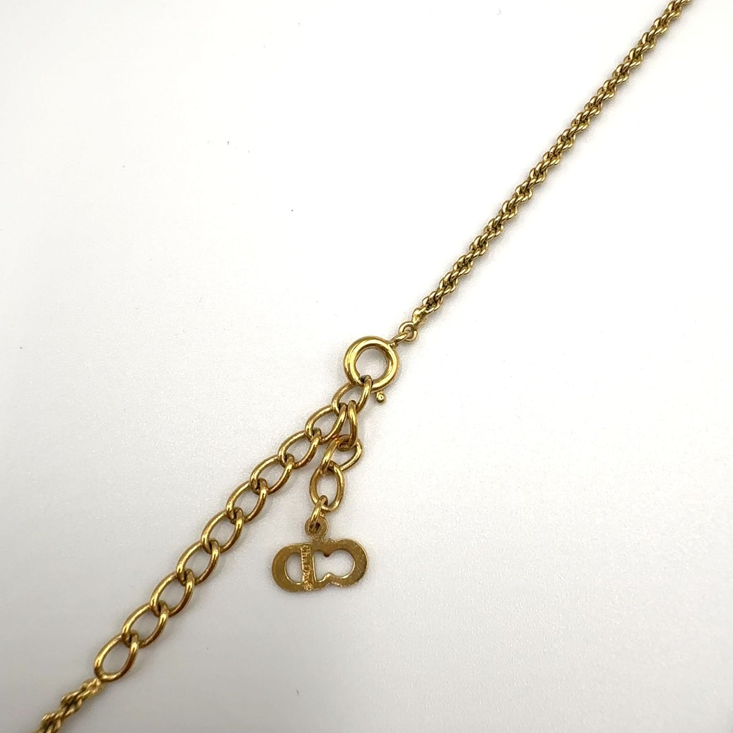 Dior CD Logo Round Gold Plated Necklace — view 7