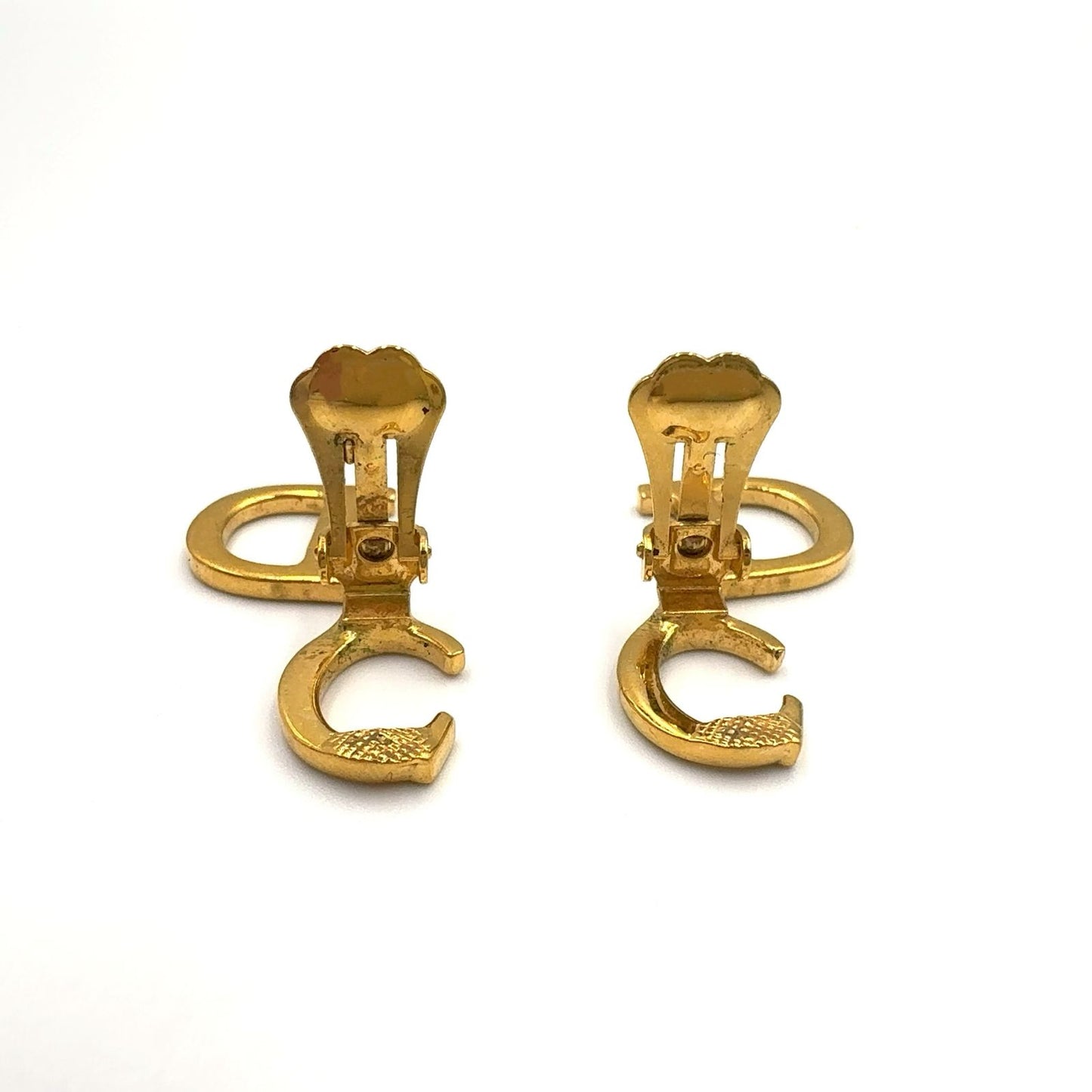 Dior CD Logo Swing Gold Plated Earrings — view 8