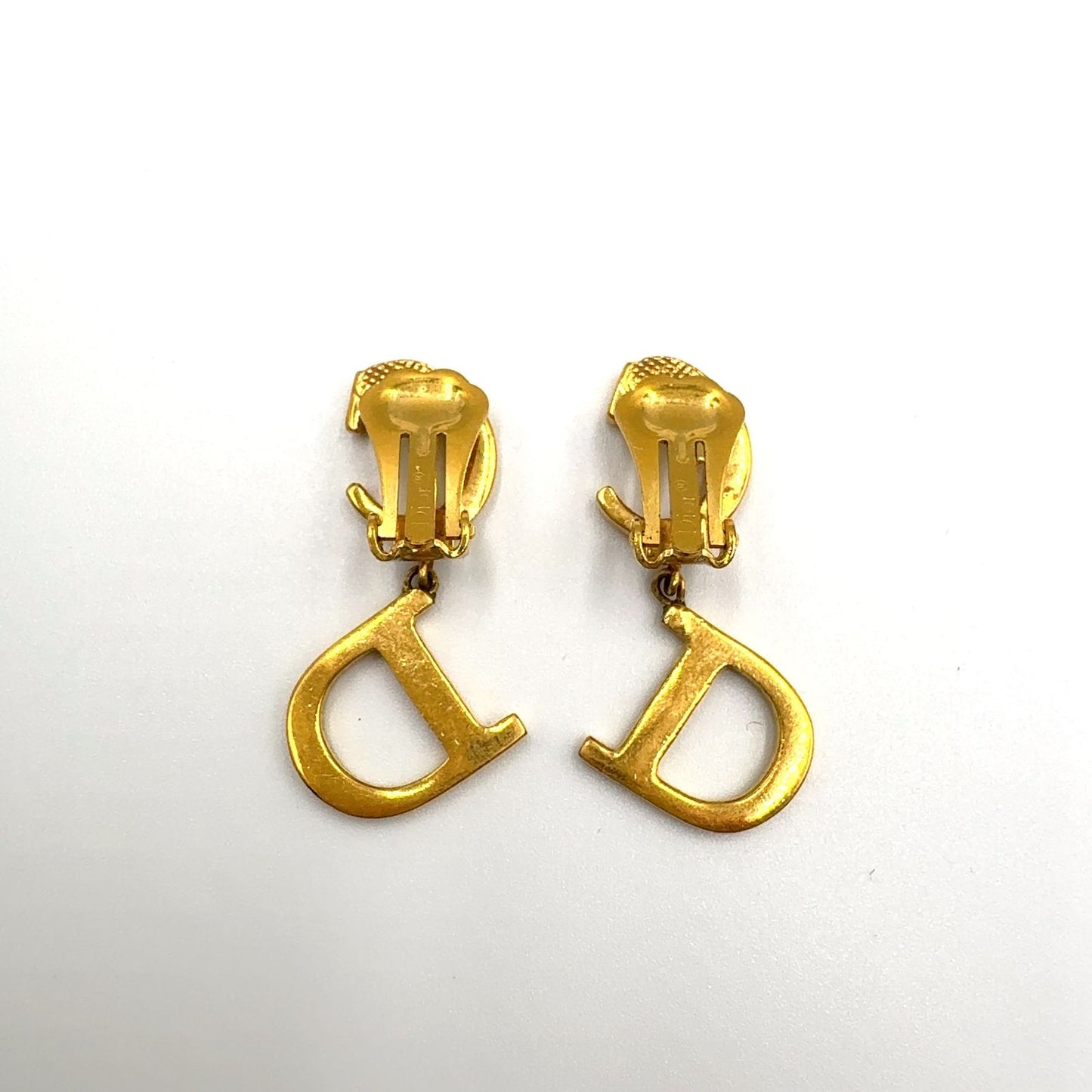 Dior CD Logo Swing Gold Plated Earrings — view 7