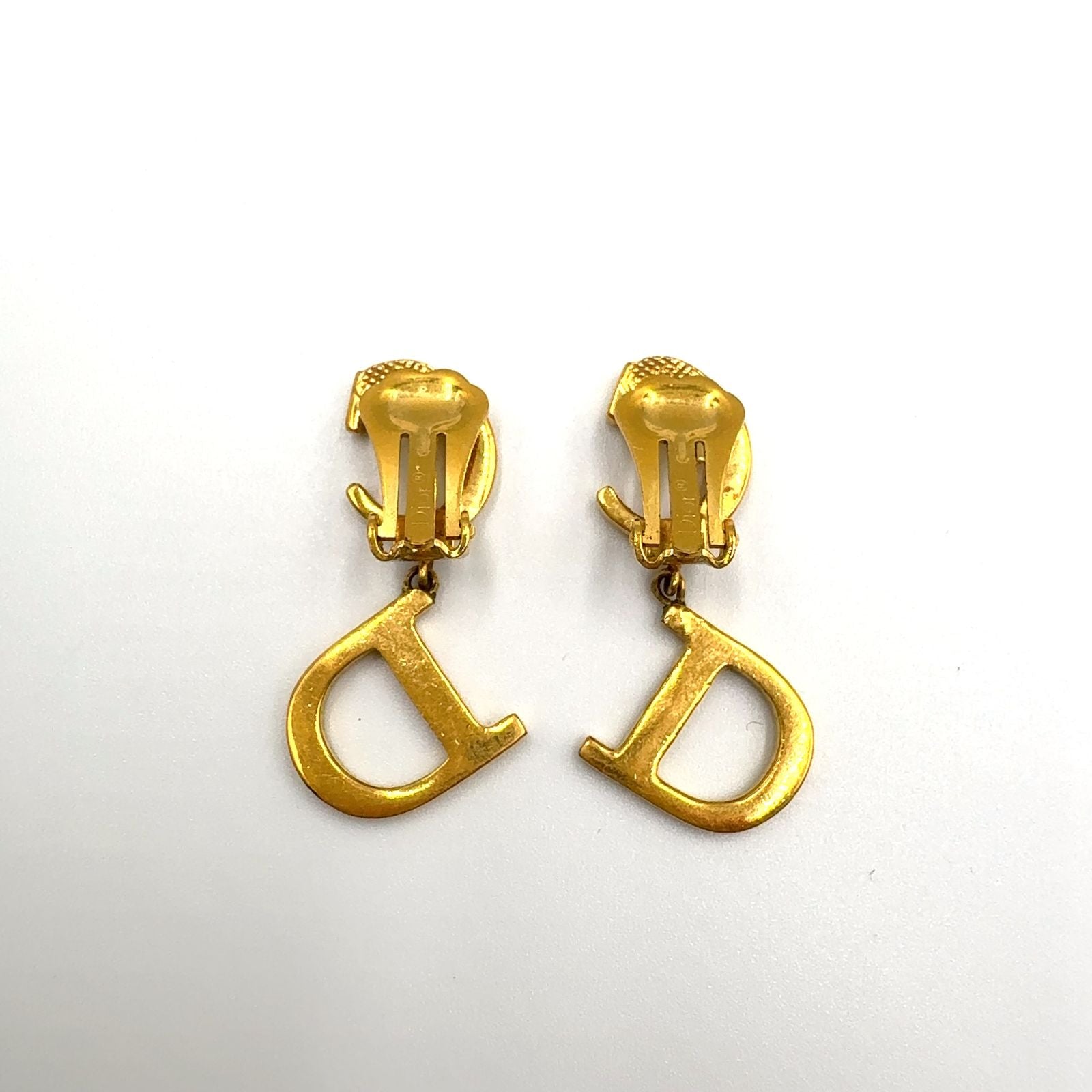 Dior CD Logo Swing Gold Plated Earrings — view 7