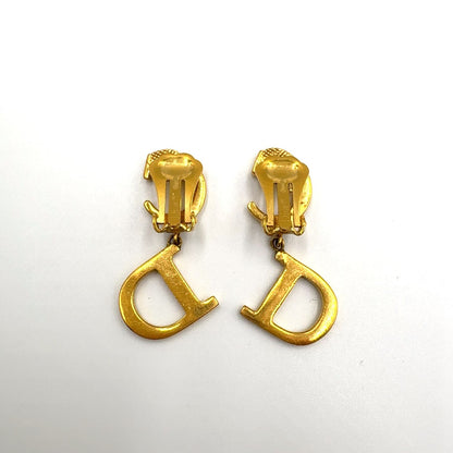 Dior CD Logo Swing Gold Plated Earrings — view 7