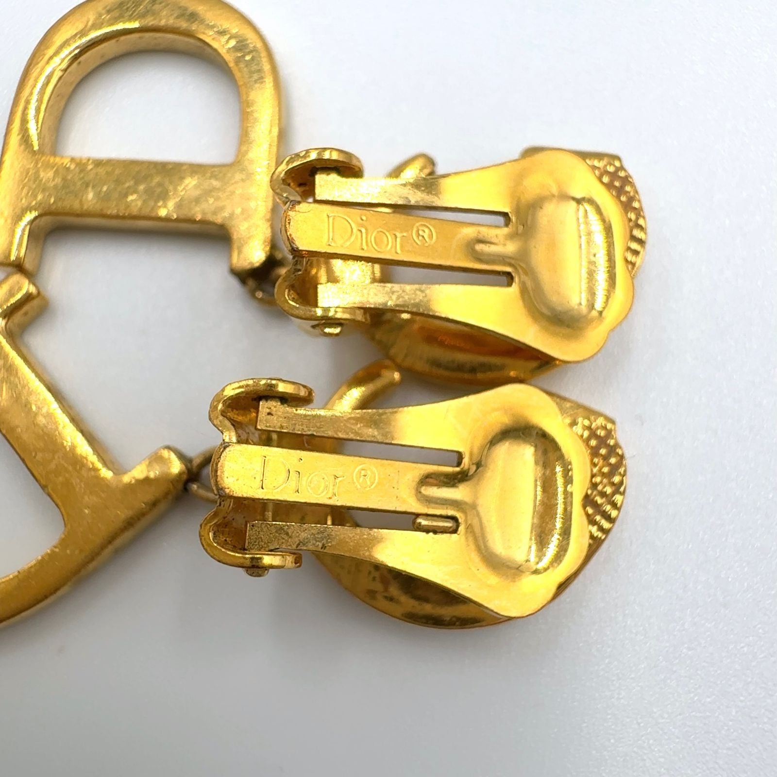 Dior CD Logo Swing Gold Plated Earrings — view 5