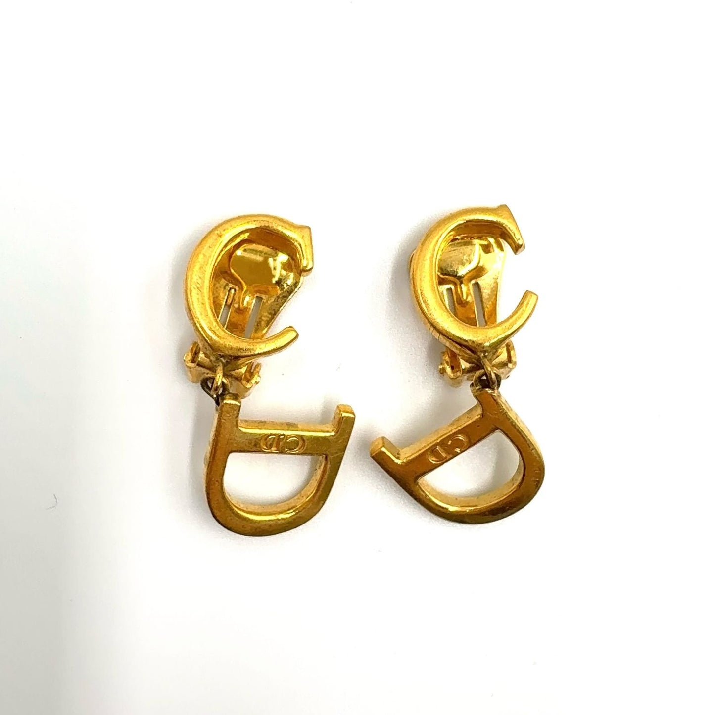 Dior CD Logo Swing Gold Plated Earrings — view 6