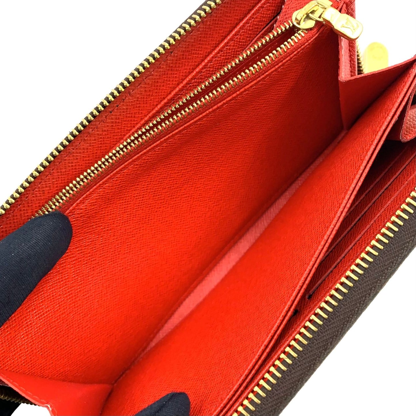 Louis Vuitton Portefeuille Clemence Monogram Rifd Compatible Piment Leather — view 8