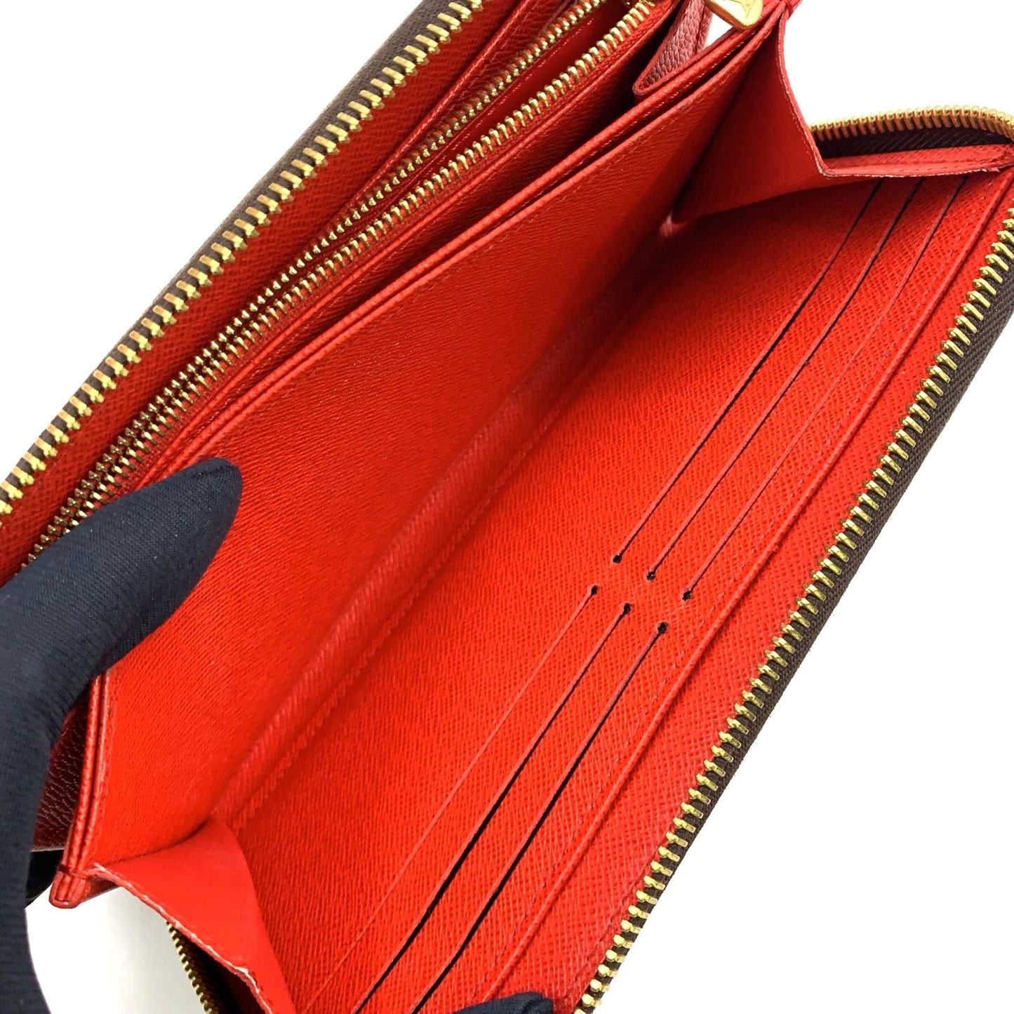 Louis Vuitton Portefeuille Clemence Monogram Rifd Compatible Piment Leather — view 9