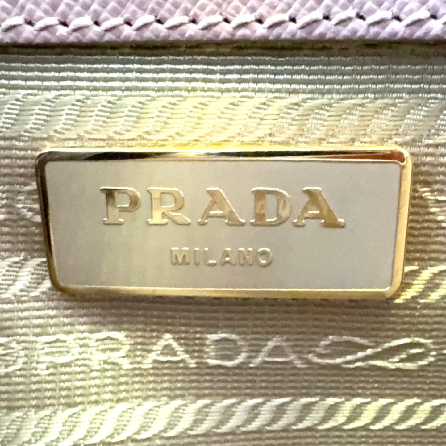 Prada Galleria Saffiano Leather Pink Beige Shoulder Bag Gold — view 4