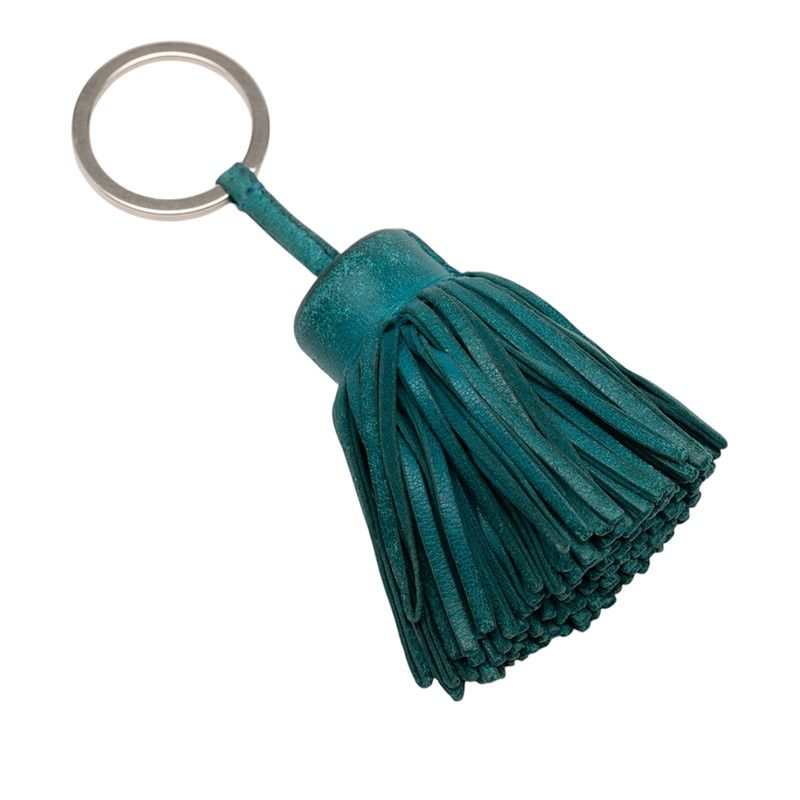 Hermes Carmen Bag Charm Key Holder Key Ring Green Agneau Milo — view 2