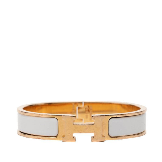 Hermes Click PM Bracelet Gold White Plated Enamel