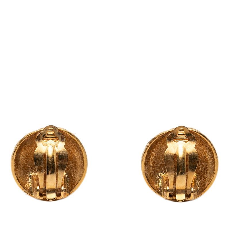 Chanel CC Logo Vintage Earrings Gold Plated — view 2