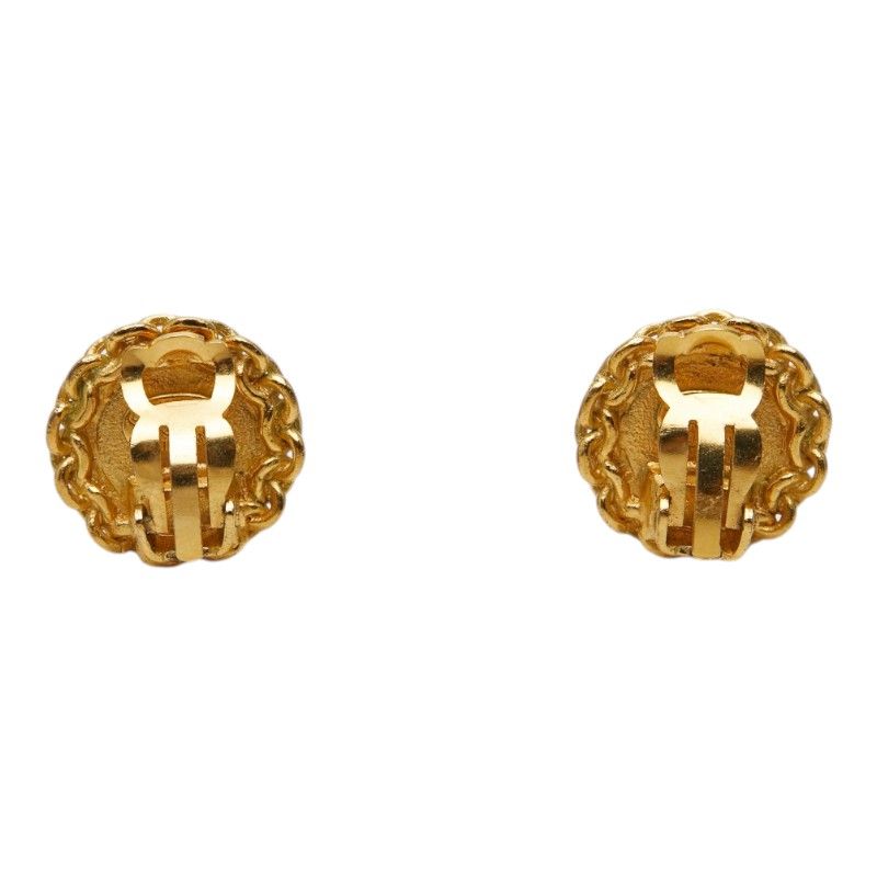 Chanel CC Logo Vintage Earrings Gold Plated — view 3
