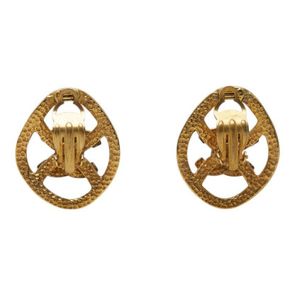 Chanel CC Logo Vintage Earrings Gold Plated — view 3