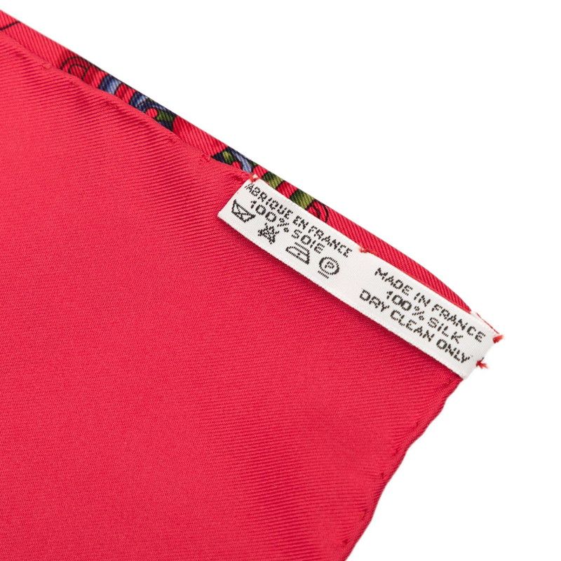 Hermes Carre 90 Festival Scarf Large Red Multi Color Silk — view 6