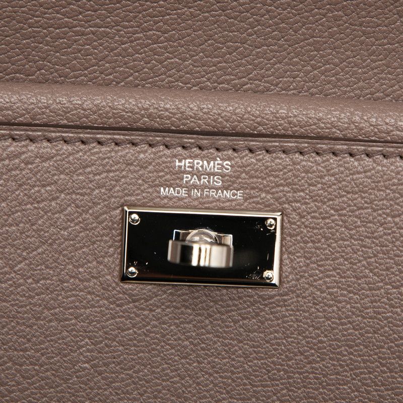 Hermes Kelly Wallet Gray Silver Chevre — view 6