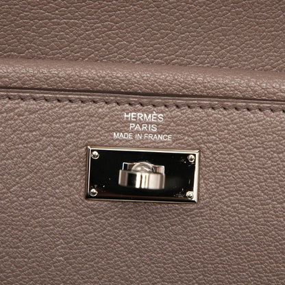 Hermes Kelly Wallet Gray Silver Chevre — view 6