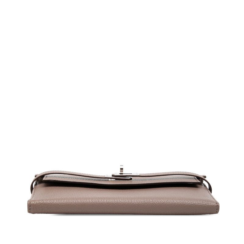 Hermes Kelly Wallet Gray Silver Chevre — view 3
