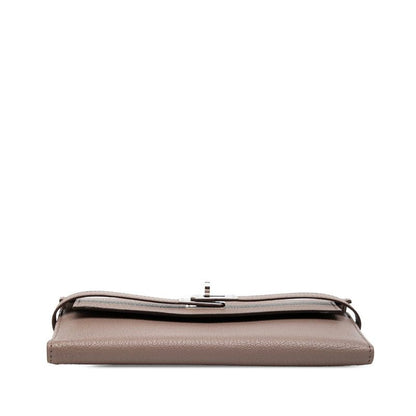 Hermes Kelly Wallet Gray Silver Chevre — view 3