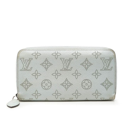 Louis Vuitton Monogram Mahina Zippy Wallet Light Blue Leather