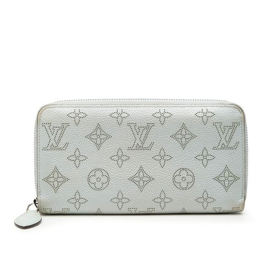 Louis Vuitton Monogram Mahina Zippy Wallet Light Blue Leather