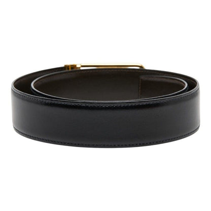 Celine Horse Carriage Vintage Motif Belt Black Brown Gold Leather Plated — view 3