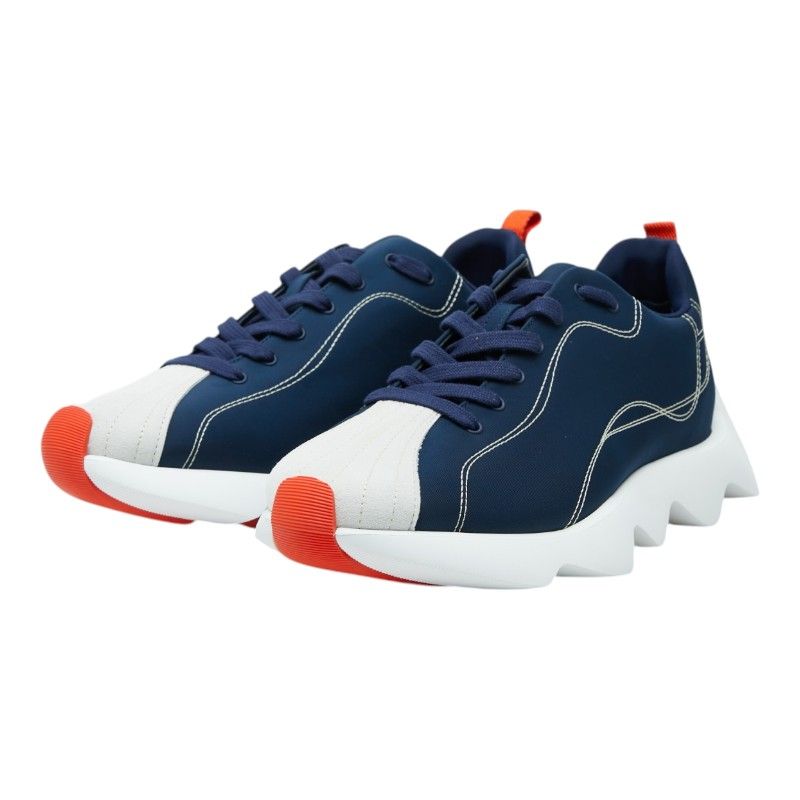 Hermes Envor 40 Navy White Suede Fabric 1- Sneaker