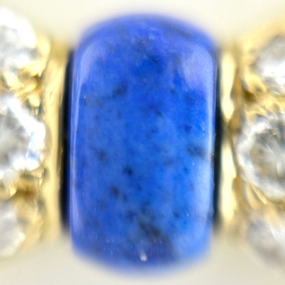 Van Cleef & Arpels Ribbon Motif Necklace YG Yellow Gold Pave Diamond Lapis — view 2