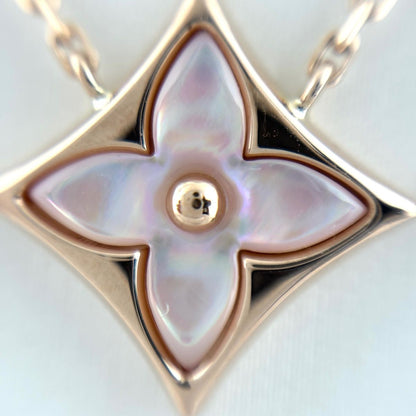 Louis Vuitton Star Blossom BB Necklace PG Pink Gold Pendant Pave Diamond Mother — view 3