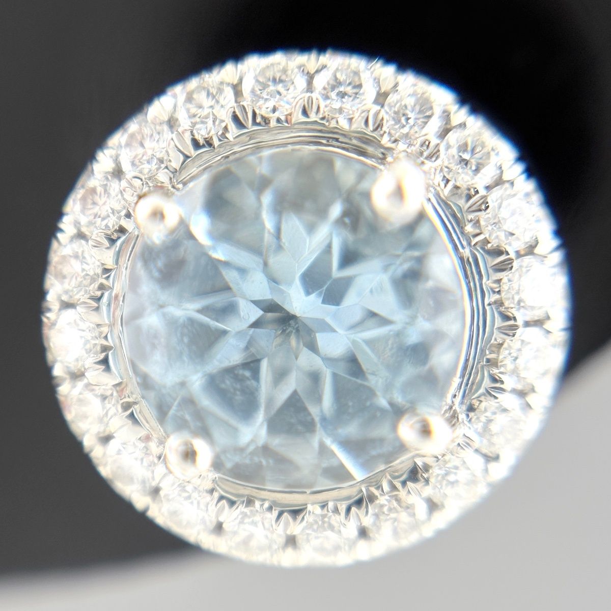Tiffany & Co Solesto Earrings Platinum Aquamarine Pave Diamond — view 2