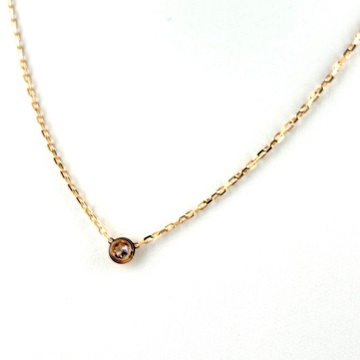 Cartier d'Amour Necklace PG Pink Gold Pendant Pave Diamond SM — view 3