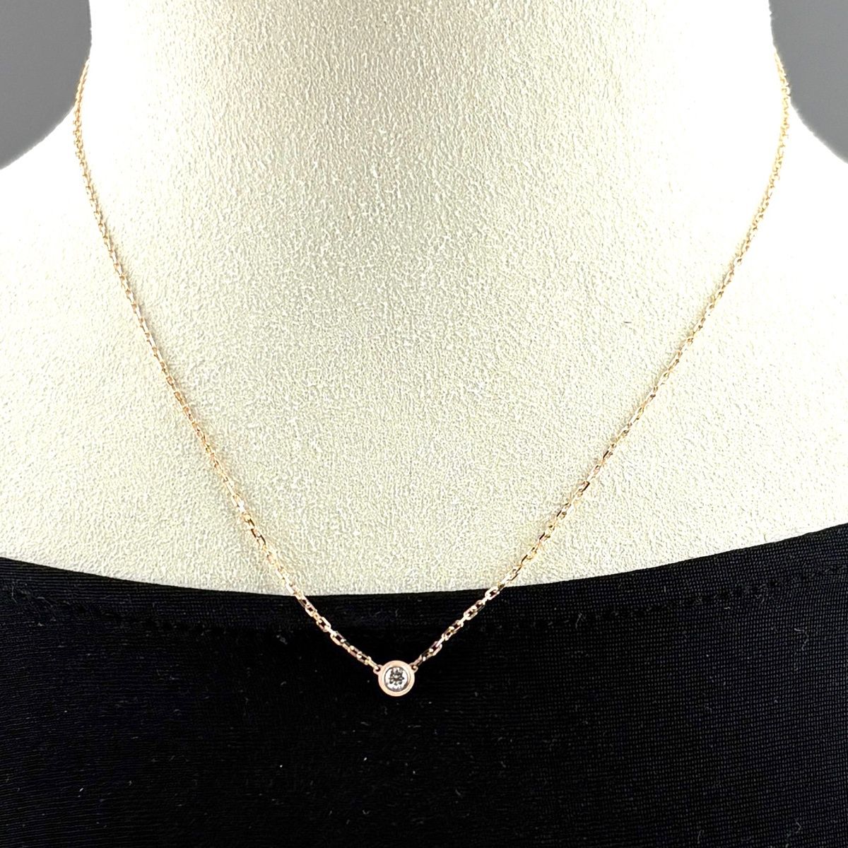 Cartier d'Amour Necklace PG Pink Gold Pendant Pave Diamond SM — view 4