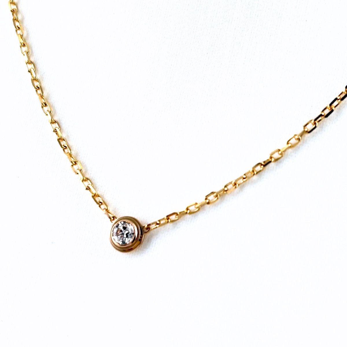 Cartier d'Amour Necklace PG Pink Gold Pendant Pave Diamond SM